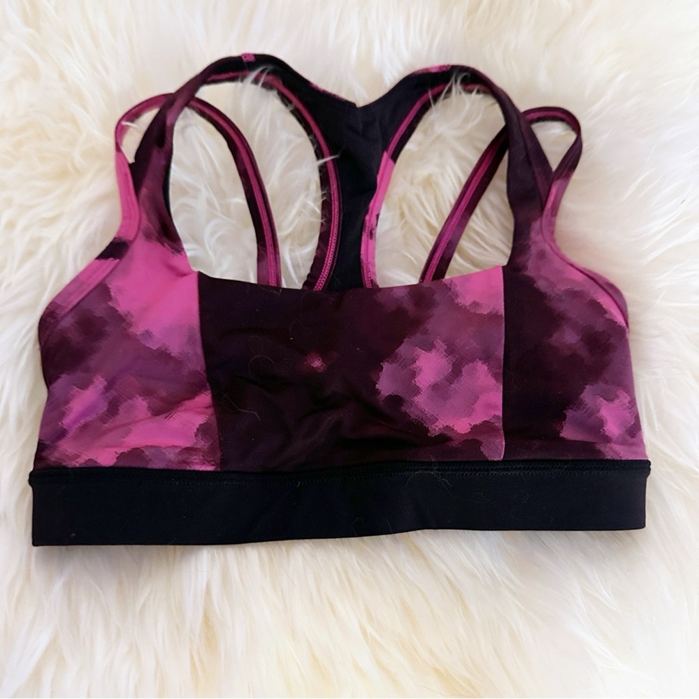 Lululemon Splendour Bra Sz 4 Blooming Raspberry/Black - Picture 14 of 15